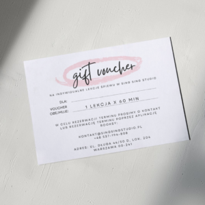 Voucher na lekcję śpiewu z Sabiną (60 min)